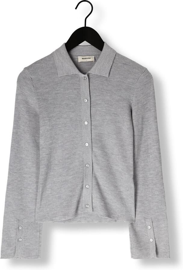 Modström Grijze Melange Cardigan met Uitlopende Mouwen Gray Dames - Foto 2