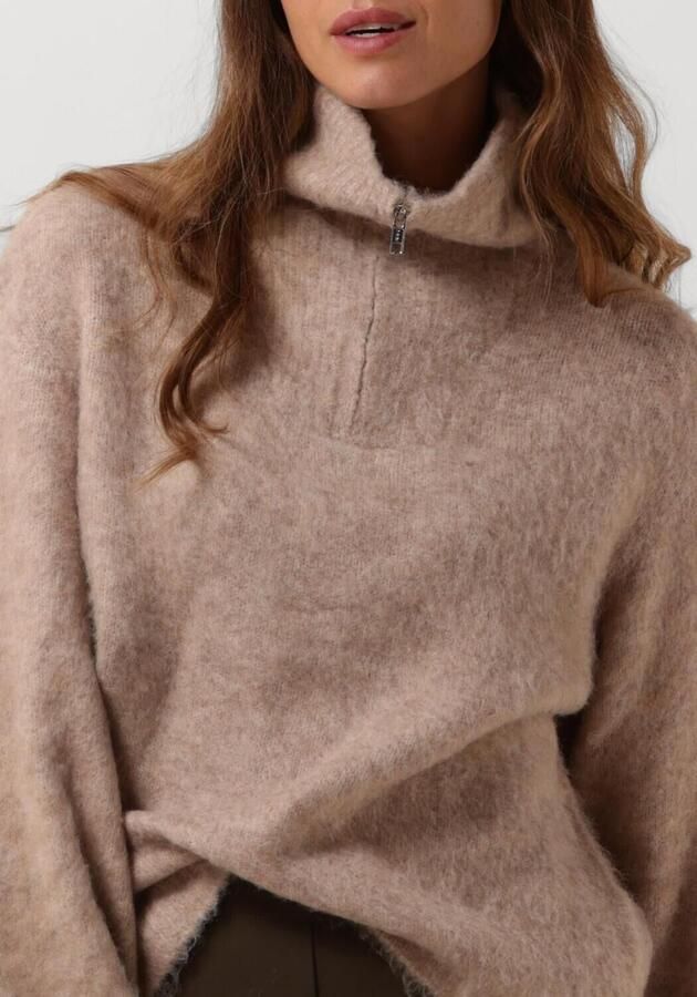 MODSTRÖM Modström Dames Truien & Vesten Kanemd Zip T-neck Beige - Foto 2
