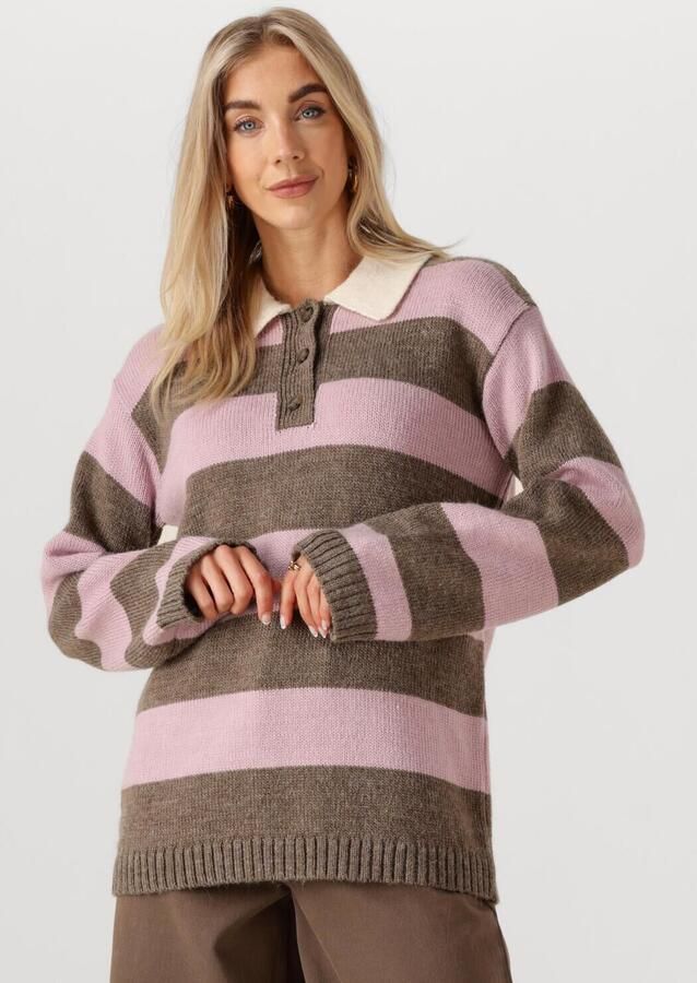 MODSTRÖM Modström Dames Truien & Vesten Pelhammd Stripe Polo Roze - Foto 4