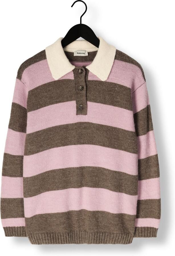 MODSTRÖM Modström Dames Truien & Vesten Pelhammd Stripe Polo Roze - Foto 3