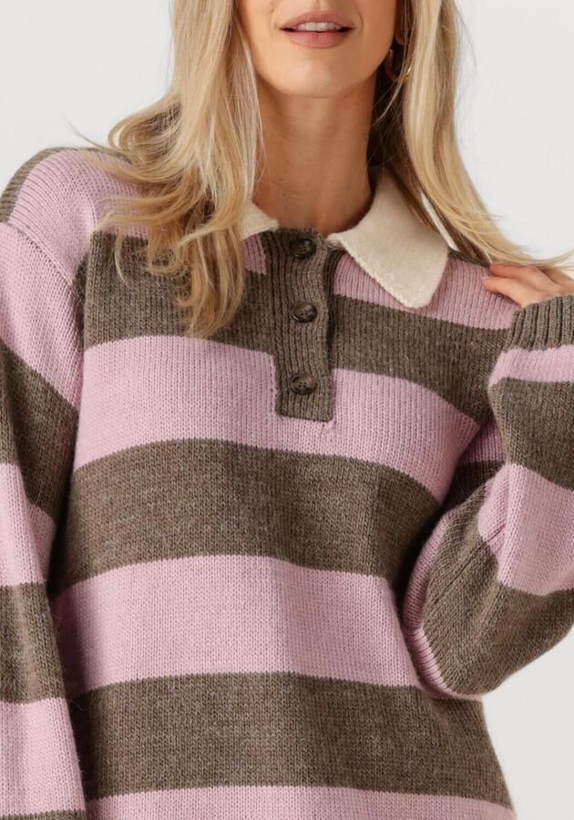 MODSTRÖM Modström Dames Truien & Vesten Pelhammd Stripe Polo Roze - Foto 2