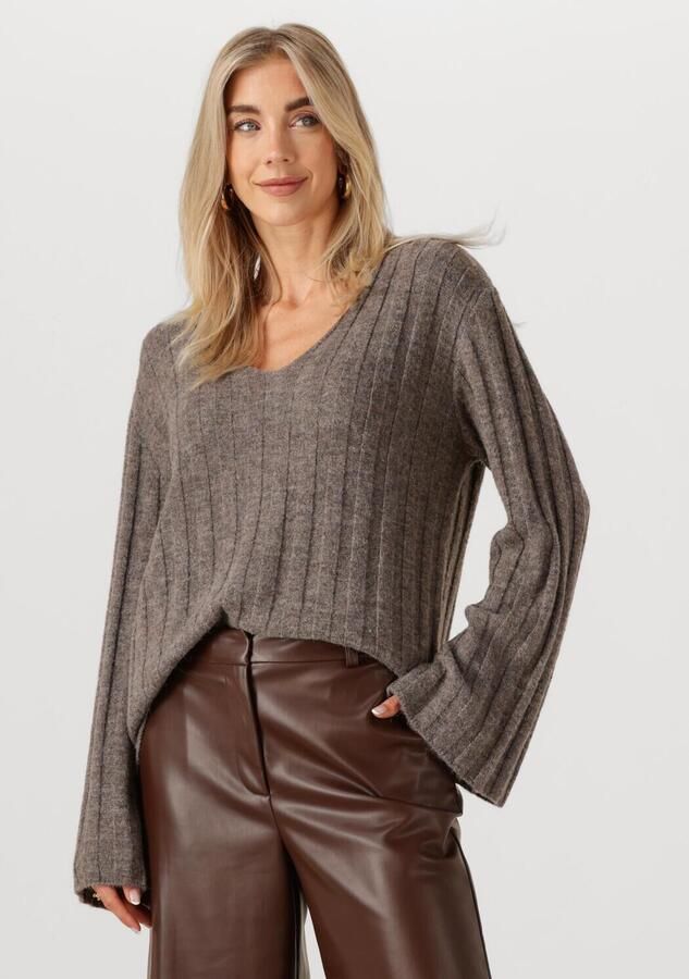 MODSTRÖM Modström Dames Truien & Vesten Treemd V-neck Bruin - Foto 4