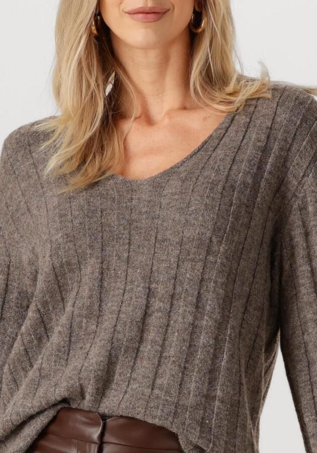 MODSTRÖM Modström Dames Truien & Vesten Treemd V-neck Bruin - Foto 3