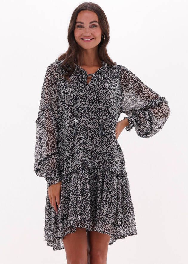 Moliin Tiana Zwarte Midi Jurk Multicolor Dames