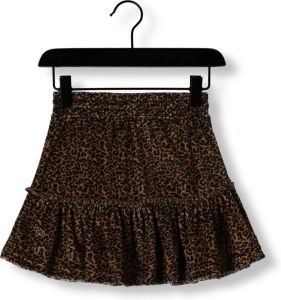 Moodstreet Camel Minirok Velours Leopard Skirt