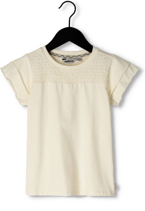MOODSTREET Meisjes Tops & T-shirts Smock Top With Ruffle Sleeves Gebroken Wit