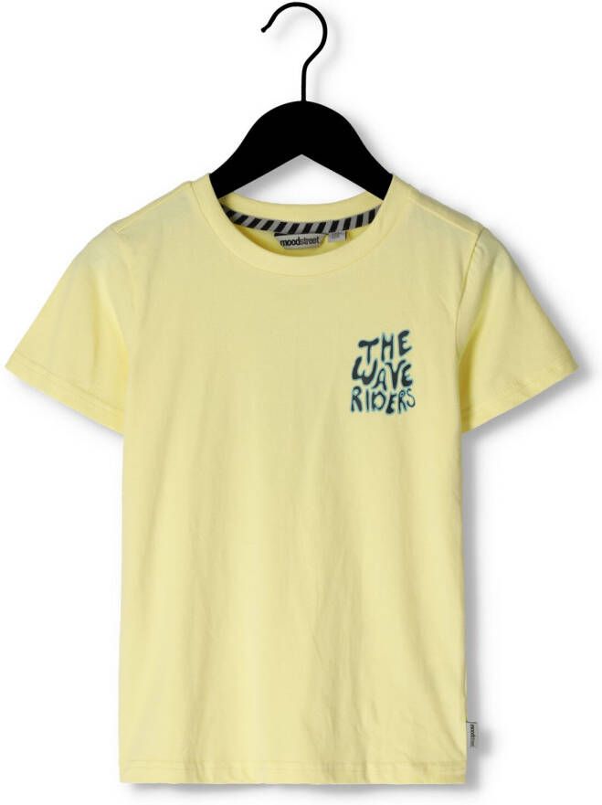 Moodstreet T-shirt met backprint geel Jongens Stretchkatoen Ronde hals 134 140