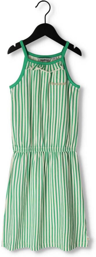 Moodstreet Groene Mini Jurk Fancy Striped Sleeveless Dress