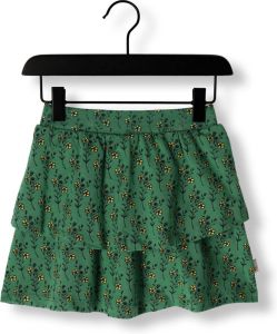Moodstreet Groene Minirok Flower Print Double Stroke Skirt