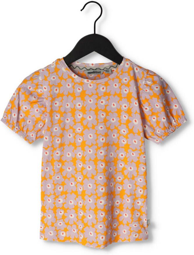MOODSTREET Meisjes Tops & T-shirts T-shirt Aop Flower With Puffed Sleeve Lila