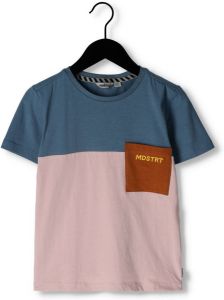 Moodstreet Lila T-shirt T-shirt Colorblock With Contrast Chestpocket