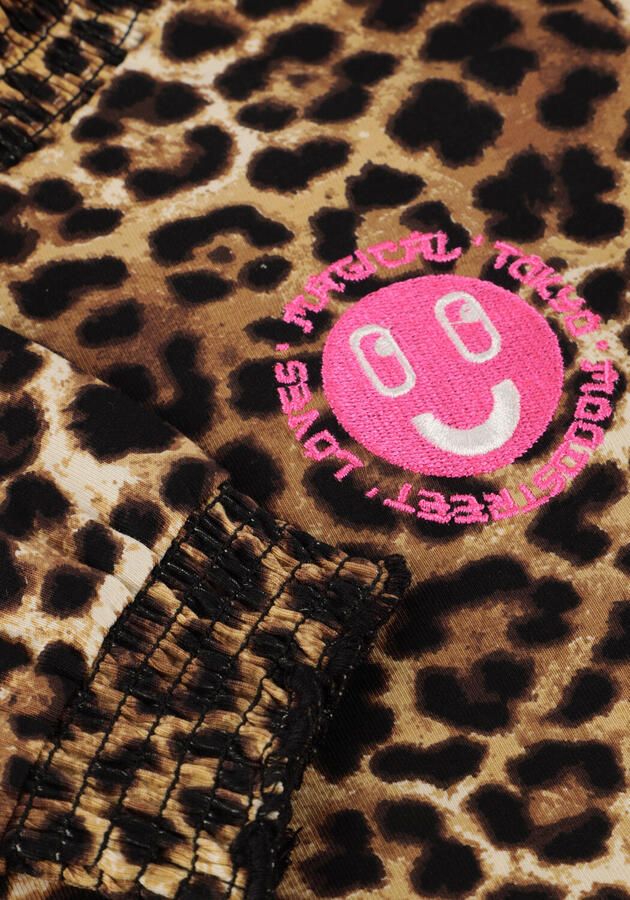 MOODSTREET Meisjes Tops & T-shirts Laure Smock-neck Leopard Top Multi