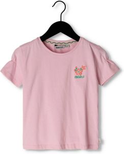 Moodstreet Roze T-shirt T-shirt With Fancy Sleeve And Embroidery