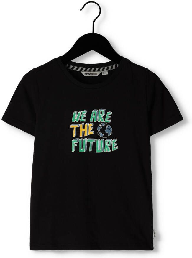 Moodstreet Zwarte T-shirt With Chest Print