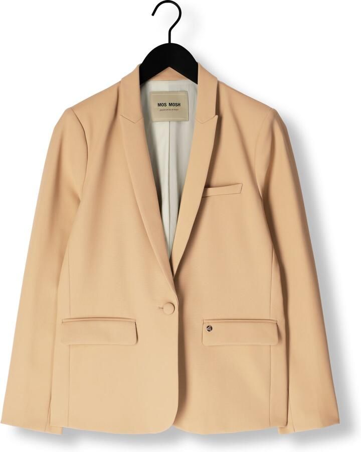 MOS MOSH Vrouwelijke Blazer met V-Hals en Klepzakken Brown Dames