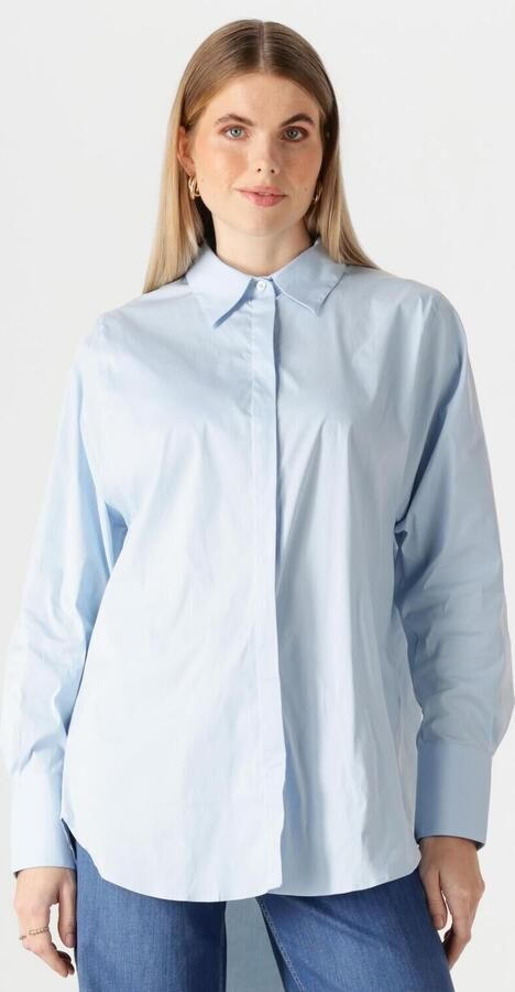 MOS MOSH Lichtblauwe Enola Blouse met Grafische Sneden Blue Dames - Foto 4