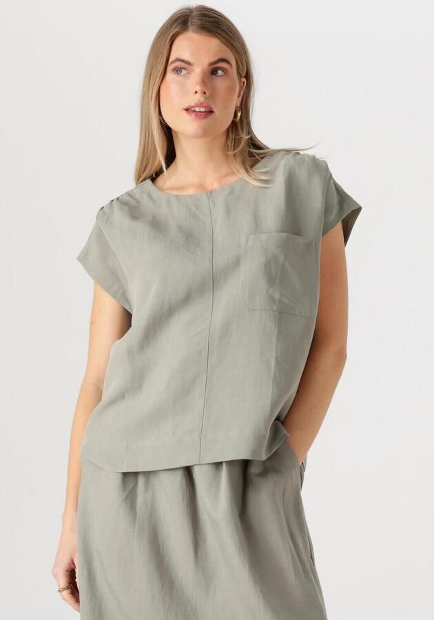 MOS MOSH Elegante Blouse met Plooien en Sleutelgatdetail Gray Dames - Foto 4