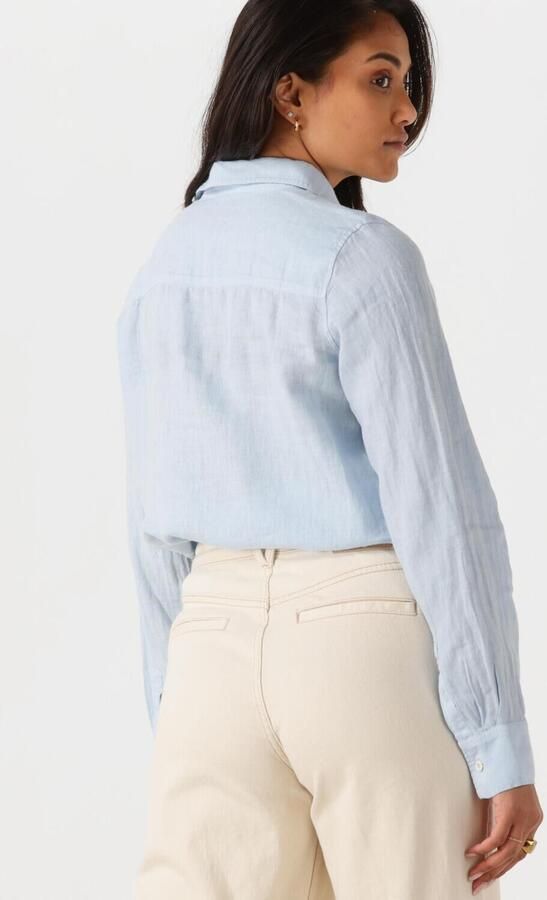 MOS MOSH Dames Blouses Mmenna Linen Pocket Blouse Lichtblauw - Foto 3
