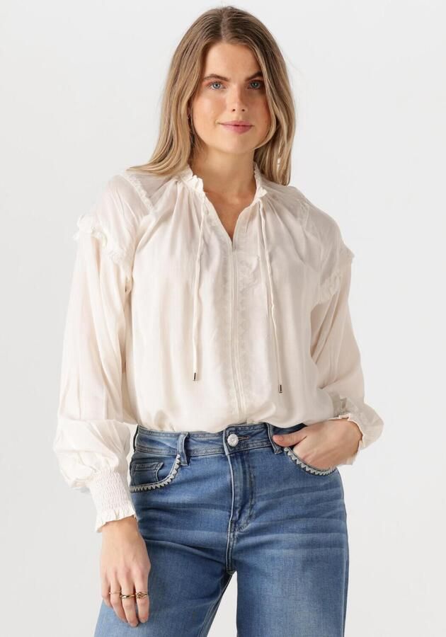 MOS MOSH Boho-geïnspireerde Geborduurde Blouse Ecru Beige Dames - Foto 4