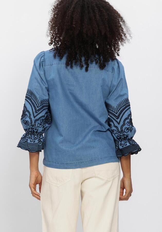 MOS MOSH Dames Blouses Mmstomin Emb Shirt Lichtblauw - Foto 2