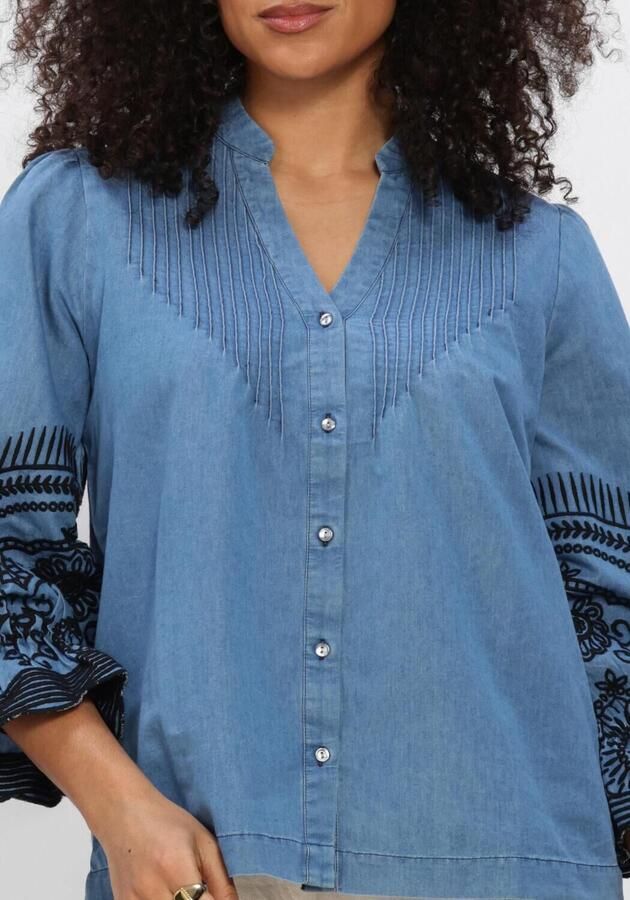 MOS MOSH Dames Blouses Mmstomin Emb Shirt Lichtblauw - Foto 3