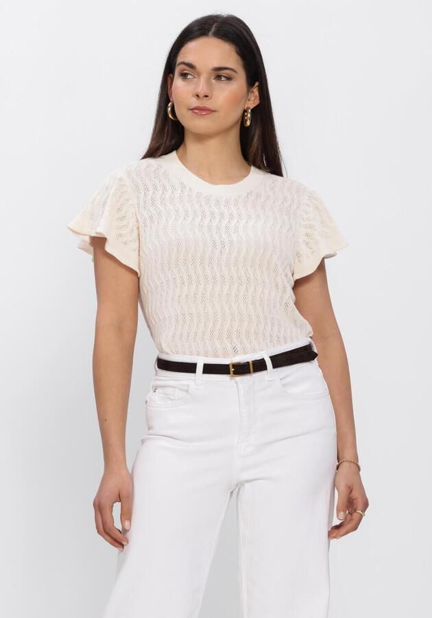 MOS MOSH Dames Tops & T-shirts Mmganna Pattern O-neck Knit Top Creme