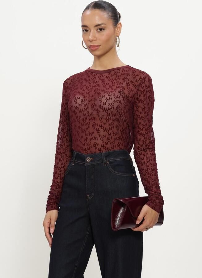 MOS MOSH Dames Tops & T-shirts Mmloretta Mono Mesh Blouse Bordeaux
