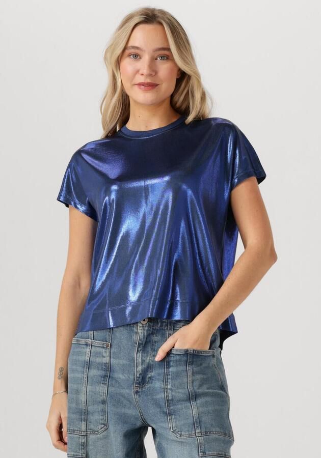 MOS MOSH Dames Tops & T-shirts Mmnivola O-neck Metallic Tee Blauw - Foto 4