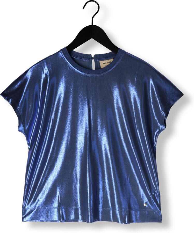 MOS MOSH Dames Tops & T-shirts Mmnivola O-neck Metallic Tee Blauw
