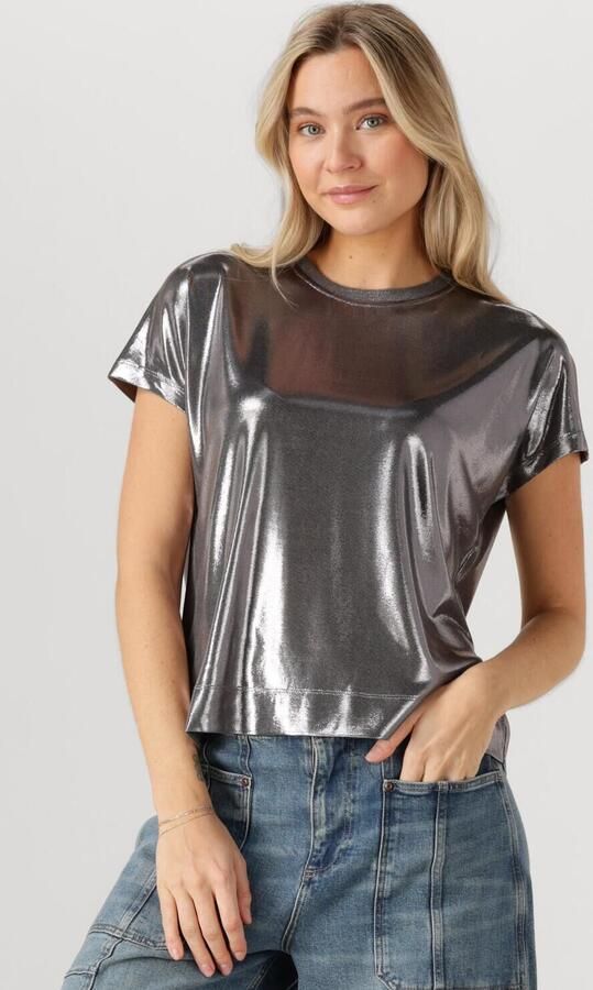 MOS MOSH Dames Tops & T-shirts Mmnivola O-neck Metallic Tee Zilver - Foto 4