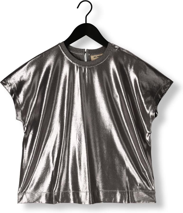 MOS MOSH Dames Tops & T-shirts Mmnivola O-neck Metallic Tee Zilver