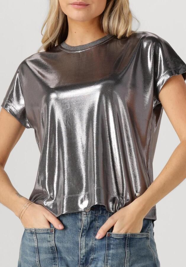 MOS MOSH Dames Tops & T-shirts Mmnivola O-neck Metallic Tee Zilver - Foto 3