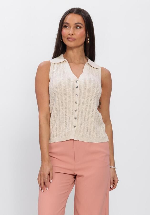 MOS MOSH Dames Tops & T-shirts Mmrinja Marisol Line Knit Top Creme