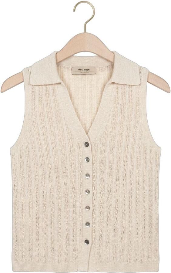 MOS MOSH Dames Tops & T-shirts Mmrinja Marisol Line Knit Top Creme - Foto 4
