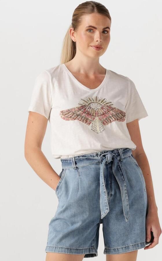 MOS MOSH T-shirt met geribde V-hals model 'Nadine' - Foto 4