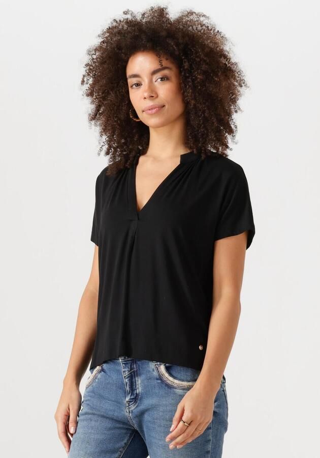 MOS MOSH Vrouwelijke Tee Top met V-Hals Black Dames - Foto 4