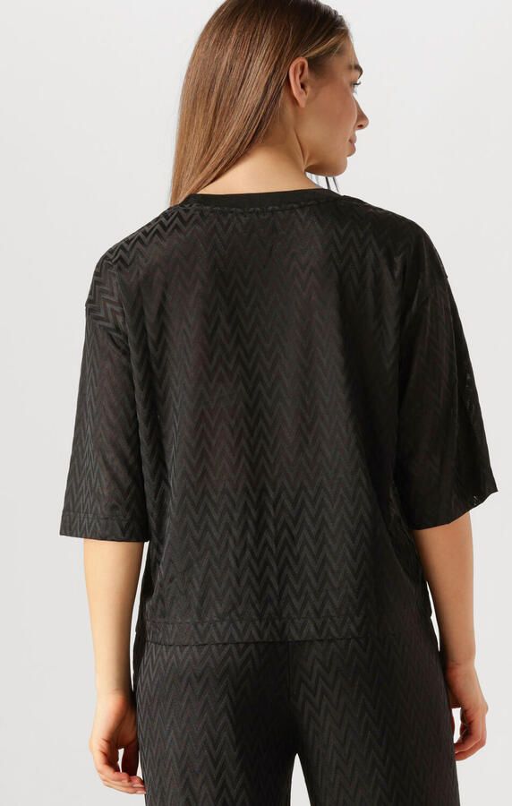 MOS MOSH Zwarte Tee met halve mouwen en ronde hals Black Dames - Foto 3