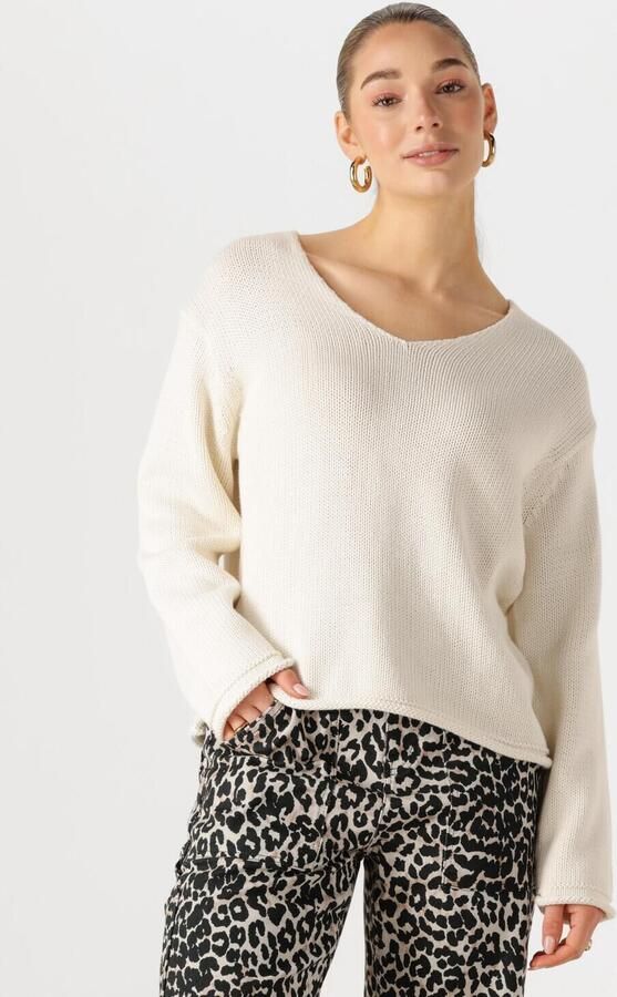 MOS MOSH Dames Truien & Vesten Mmbine Lsv-neck Knit Ecru - Foto 4