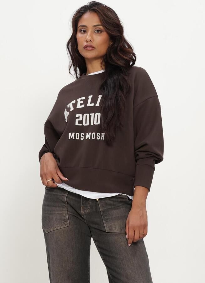 MOS MOSH Dames Truien & Vesten Mmnima O-ls Sweatshirt Bruin