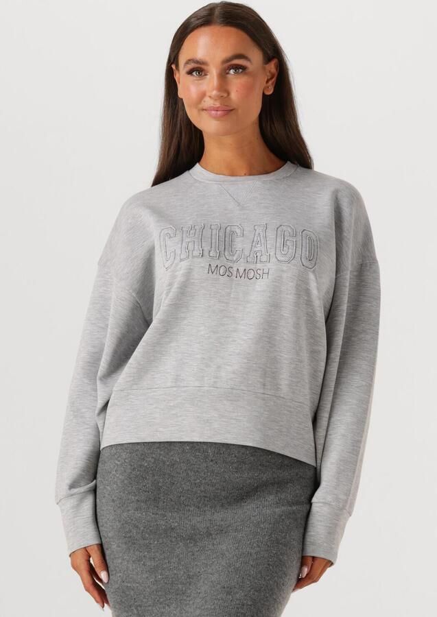 MOS MOSH Dames Truien & Vesten Mmrenzi O-ls Sweatshirt Lichtgrijs - Foto 4