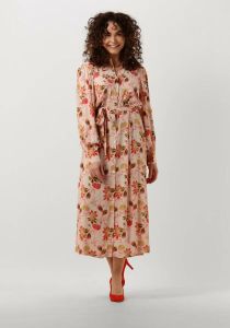 MOS MOSH Midi-jurk met all-over bloe motief model 'EMMERSON'