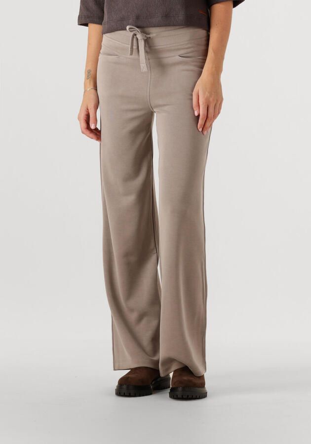 Moscow wide leg high waist casual broek taupe - Foto 4