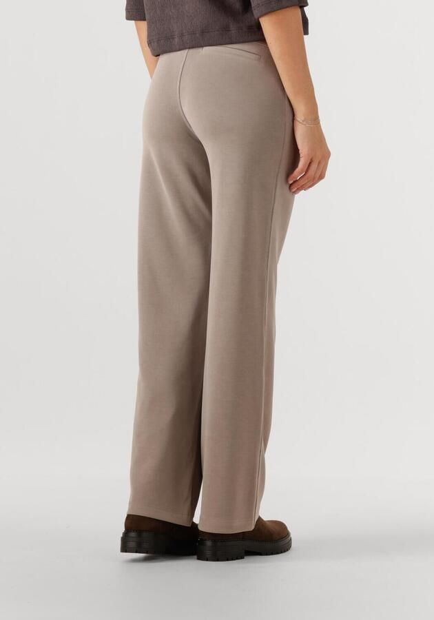 Moscow wide leg high waist casual broek taupe