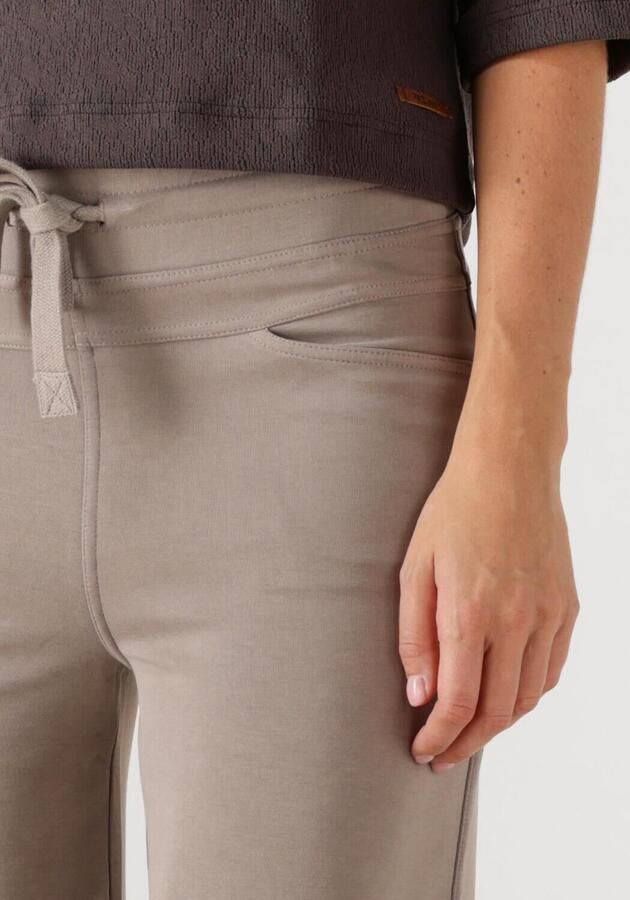 Moscow wide leg high waist casual broek taupe - Foto 2