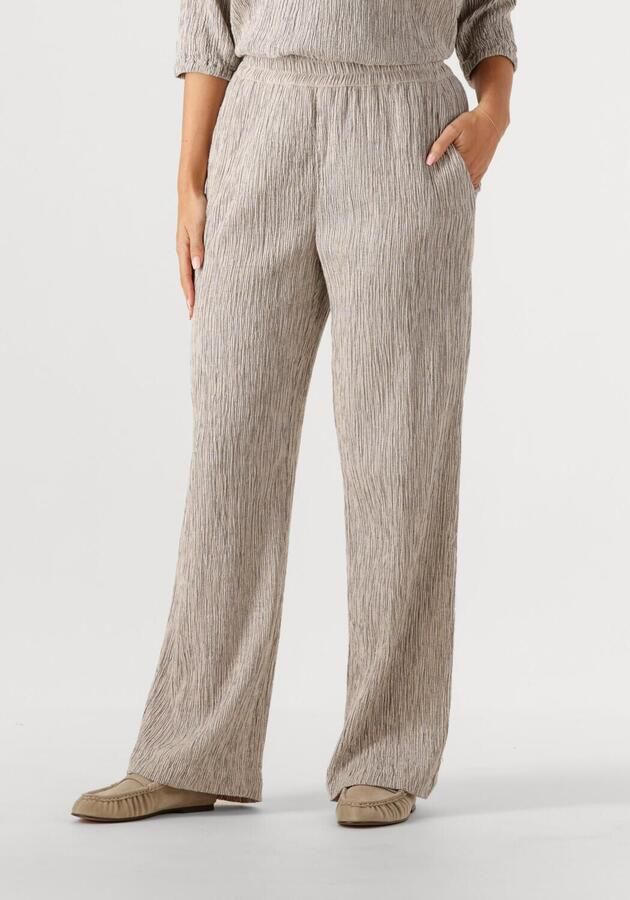 Moscow wide leg regular waist gestreepte pantalon zwart