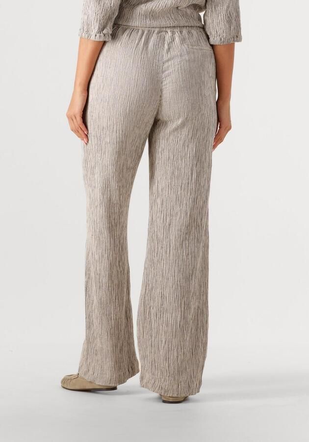 Moscow wide leg regular waist gestreepte pantalon zwart - Foto 2