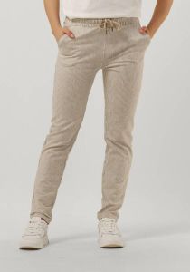 Moscow gestreepte straight fit broek 111A-02-Sunny zand