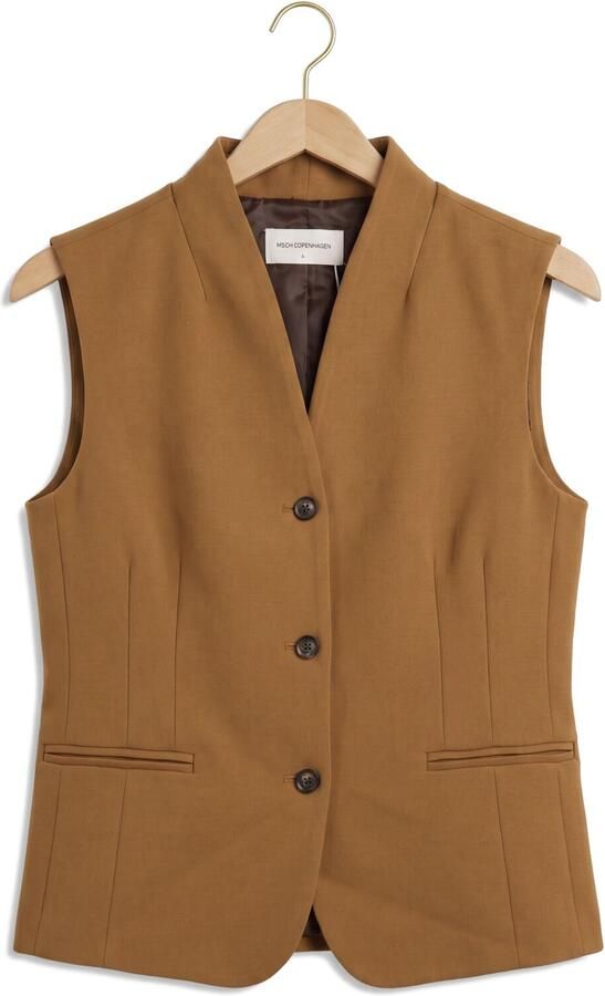 MSCH COPENHAGEN Dames Blazers Mschphilomina Michelle Waistcoat Camel - Foto 4
