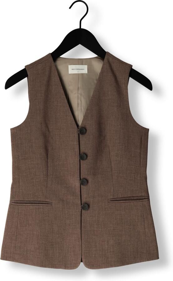 MSCH COPENHAGEN Dames Blazers Mschrosina Michelle Waistcoat Bruin - Foto 3