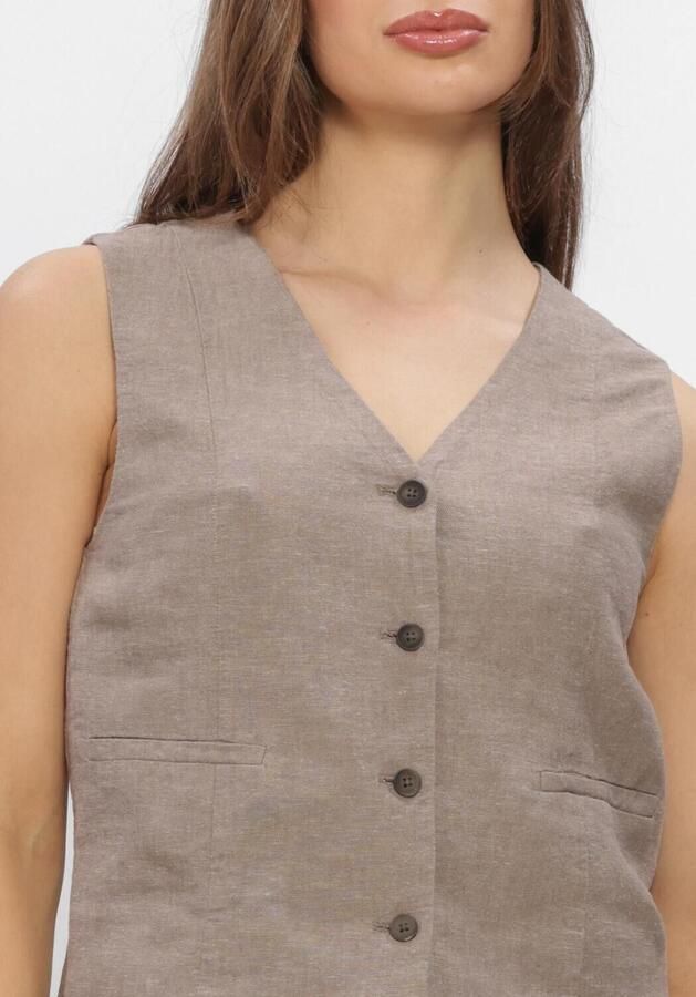MSCH COPENHAGEN Dames Blazers Mschviana Ginia V Neck Waistcoat Zand - Foto 3